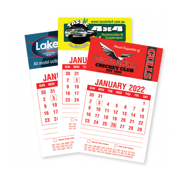 Magnetic Peel n Stick Calendar Pad - Promo Print Direct